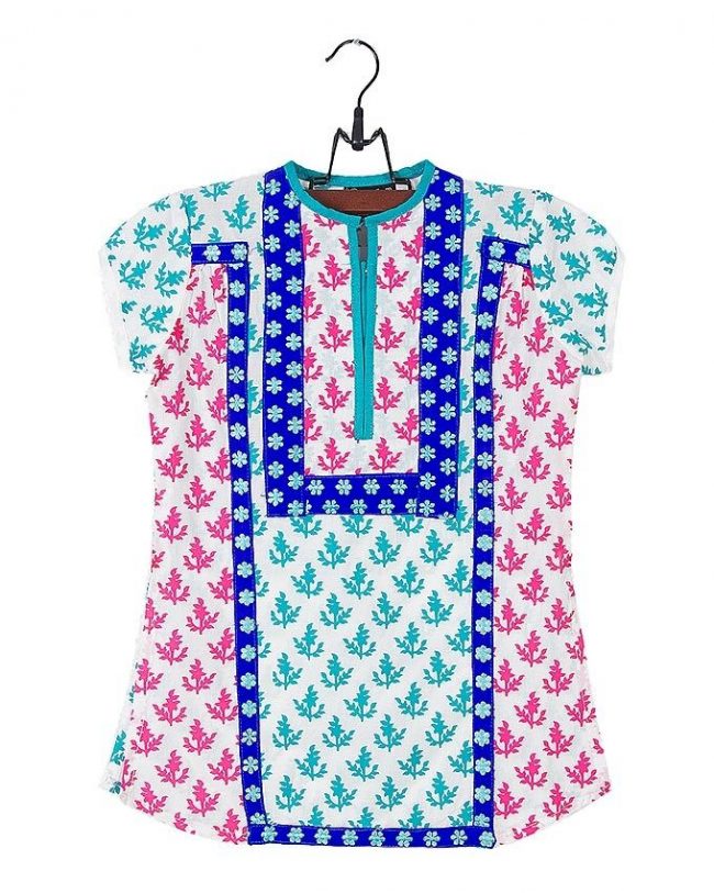 Amaze Collection Multi Color Cotton Embroidered Kurta for Girls - GS-288