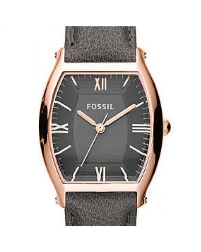 Fossil Black Leather Watch (Model No. ES3056) Close View