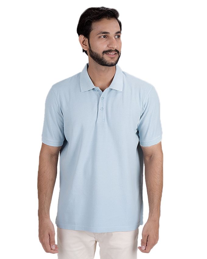Gul Ahmed Blue Jersey Polo Shirt For Men - PKP-266