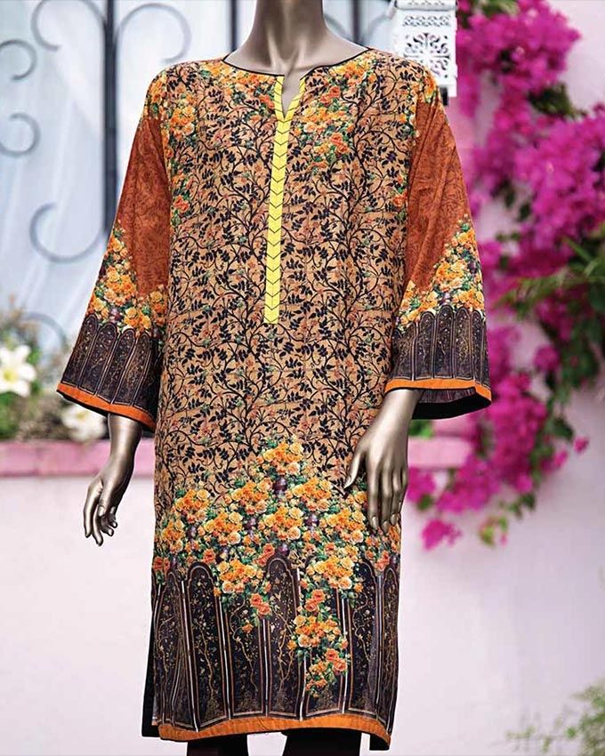 Junaid Jamshed Brown Lawn Kurta For 