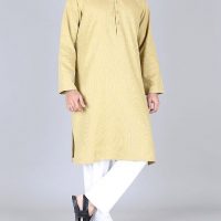 Junaid Jamshed Yellow Linen Kurta for Men - JJK-W-30108